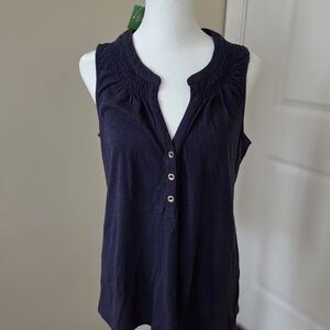 Lilly Pulitzer Dark Blue Sleeveless Blouse